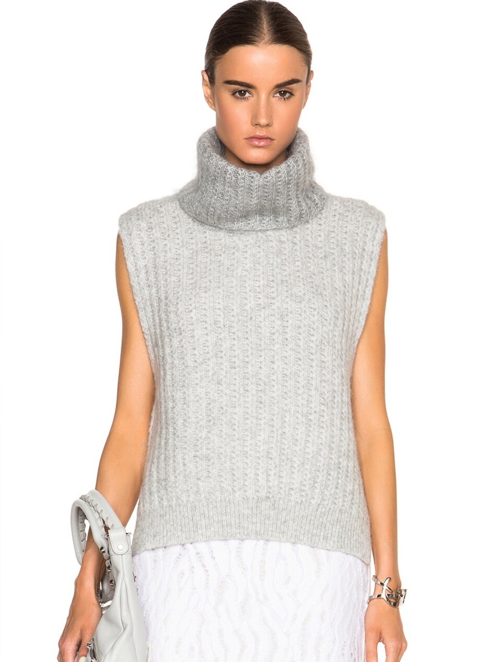 3:1 Phillip Lim Sleeveless Mohair Turtleneck Sweater